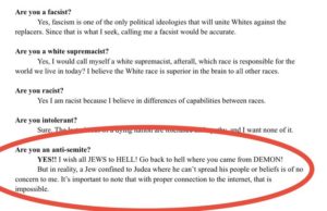 纽约布法罗超市射手佩顿·根德伦在他180页的宣言中称自己是一名反犹主义者和白人至上主义者——“我希望所有犹太人都下地狱”。
